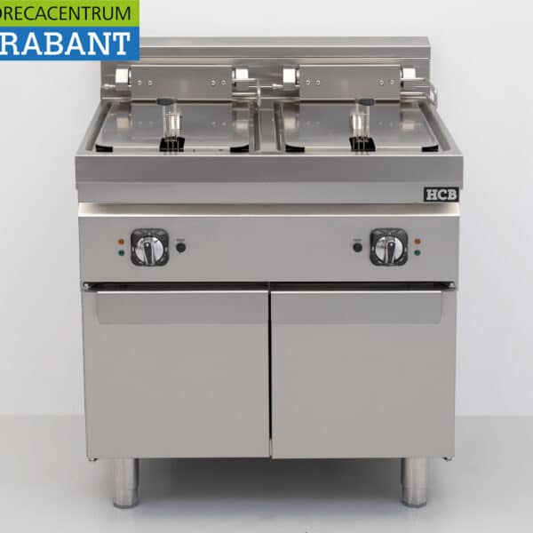 HCB Edelstahl-Doppelfritteuse, 2 x 16 Liter, 28,4 kW, 400 V, 80 cm, Gastronomie