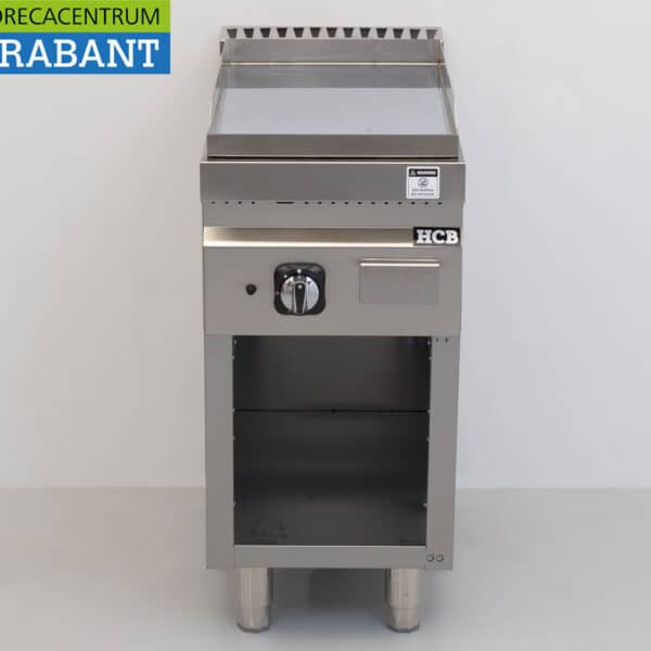 HCB Edelstahl-Grillplatte, verchromt, 6,5 kW, Gas, 40 cm, Gastronomie
