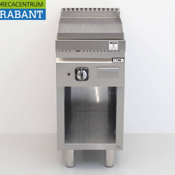 HCB Edelstahl-Backblech, gerippt, 6,5 kW, Gas, 40 cm, Gastronomie