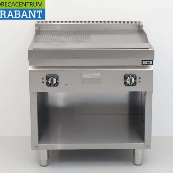 HCB Edelstahl-Backblech, glatt/gerippt, 80 cm, 9 kW, 400 V, Gastronomie