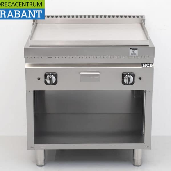 HCB Edelstahl-Backplatte, glatt, 13 kW, 80 cm, Gas, Gastronomie