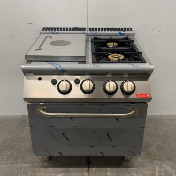 Edelstahl-Gastro-M-TPPCFGB-Gasherd mit Kochfeld und Backofen, 23,2 kW, GAS, Gastronomie