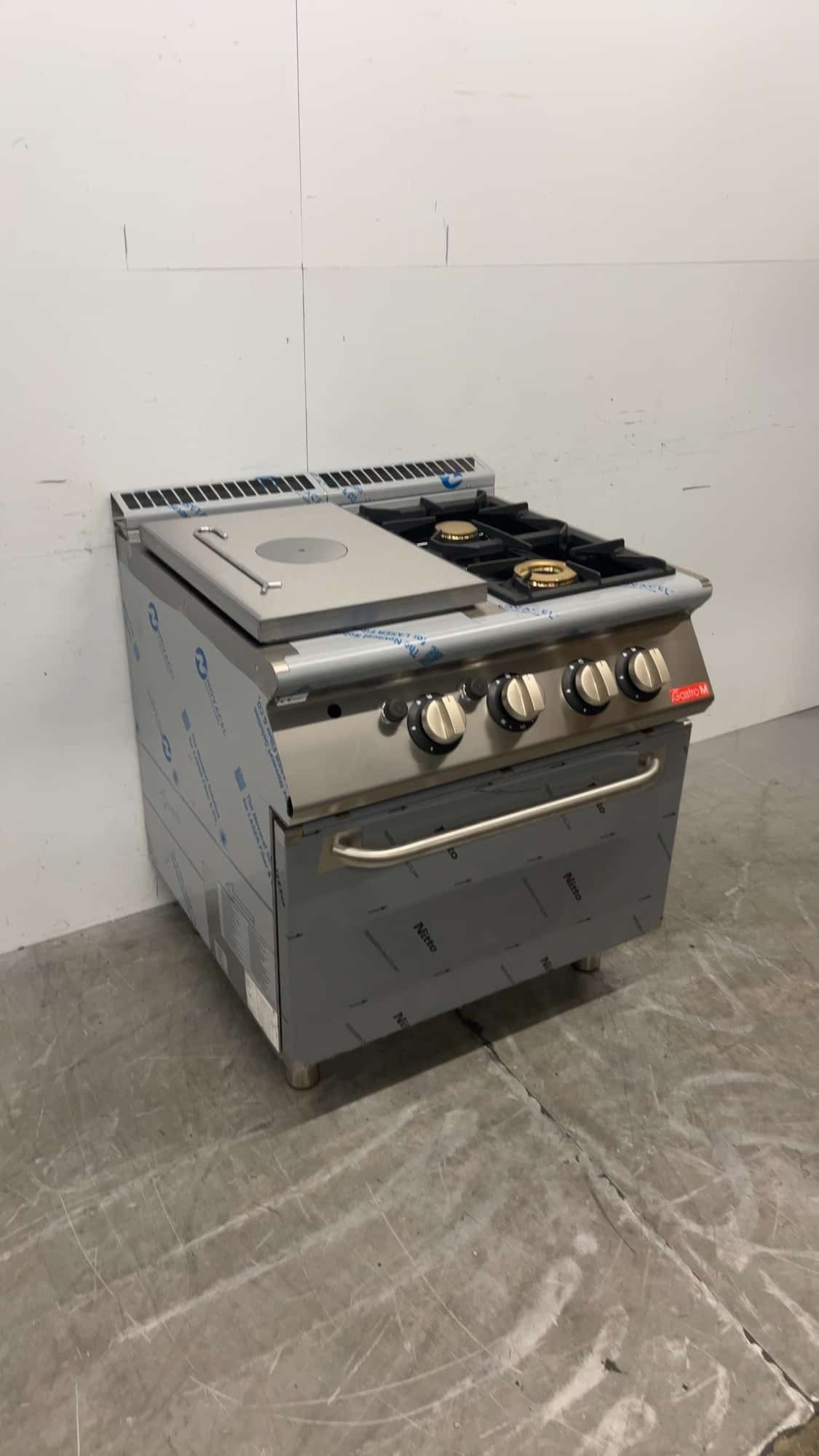 Edelstahl-Gastronomieherd „Gastro M TPPCFGB“ mit Kochfeld und Backofen, 23,2 kW, GAS, Gastronomie
