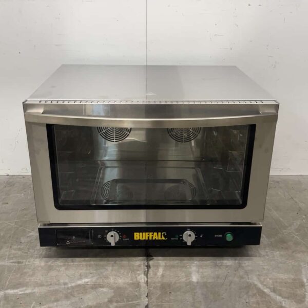 Edelstahl-Konvektionsofen „Buffalo JB189“, 4,6 kW, 400 V, Gastronomie