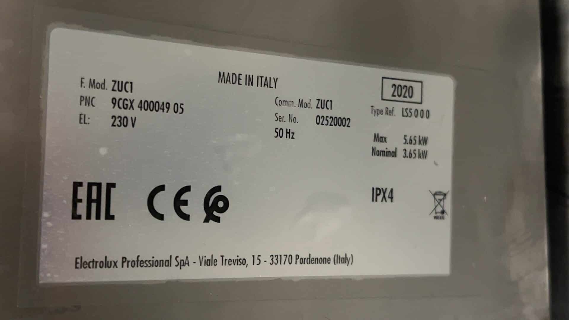 Zanussi ZUC1GMS Geschirrspüler aus Edelstahl, 230 V, für die Gastronomie