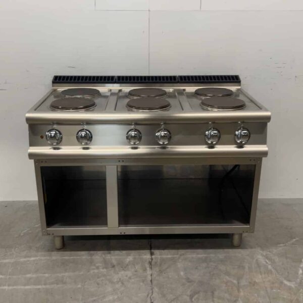 Edelstahl-Elektroherd Baron Q70PCV/E120 mit 6 Kochstellen, 120 x 72 x 84,5 cm, 400 V, Gastronomie